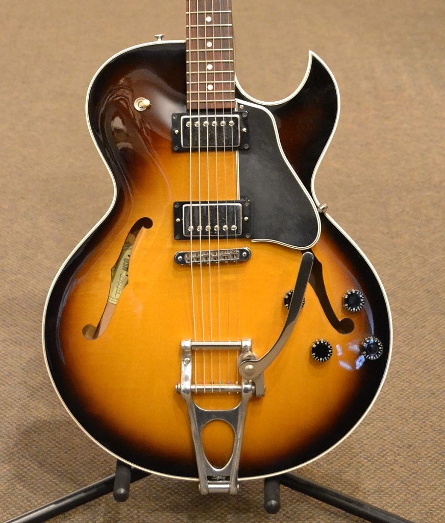 This ES-135 has a lovely looking Tobacco burst and added Bigsby to go along with its great playability  and classic sound!! Sells for $1300