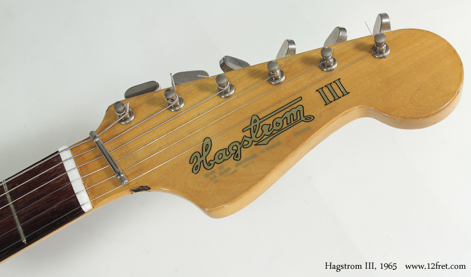 Here's a 1965 Hagstrom III -- marketed in the US as the F-300 Futura.  These instruments were known for their thin yet wide necks - very 