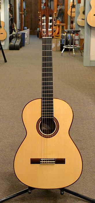 This amazing classical from Joshia de Jonge features European spruce and Brazilian rosewood and sells for $7500.