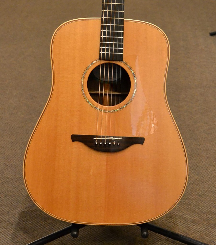 This Lowden D32 flat top has a loud and well balanced tone and is in great shape, selling for  $1950.
