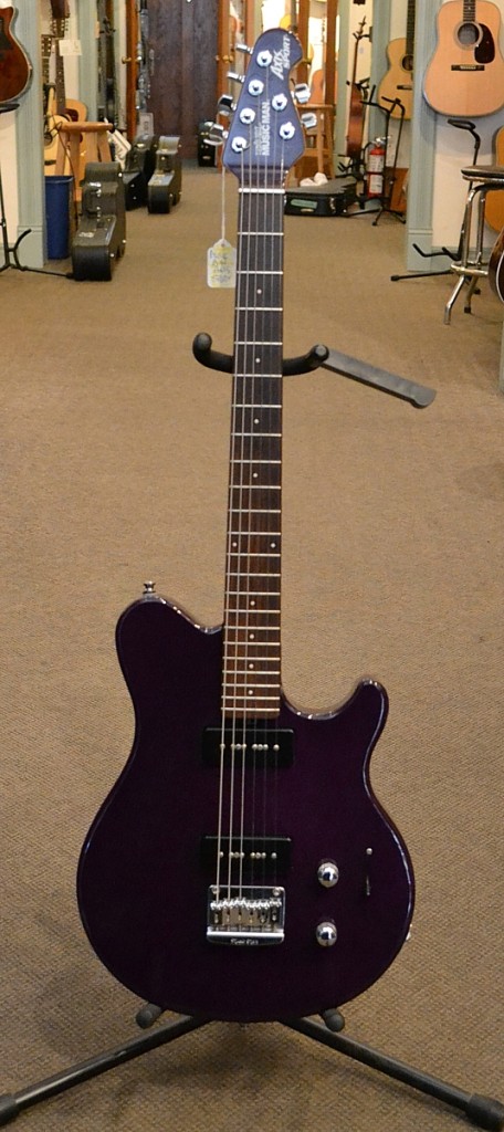 This purple Music Man Axis Sport MM90 has a super smooth playing neck and a creamy tone great for blues and rock!