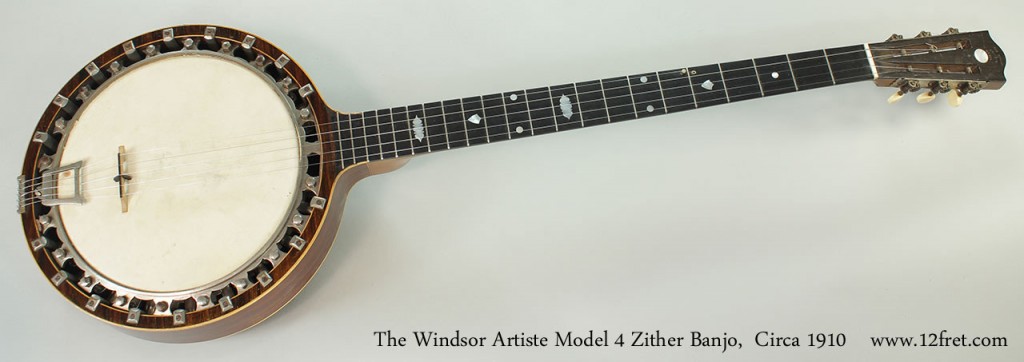 The Windsor Zither Banjo was built from 1887 until the Birmingham factory was destroyed in 1940 in a German air-raid.