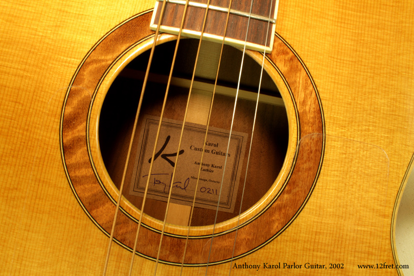 This is a 2002 Anthony Karol Parlor Guitar, built in Mississauga, Ontario, Canada.   
Anthony Karol has been building in the Mississauga area (this is just west of Toronto, Canada) since at least 1999.