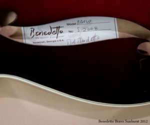 2012 Benedetto Bravo Sunburst Archtop (consignment) SOLD