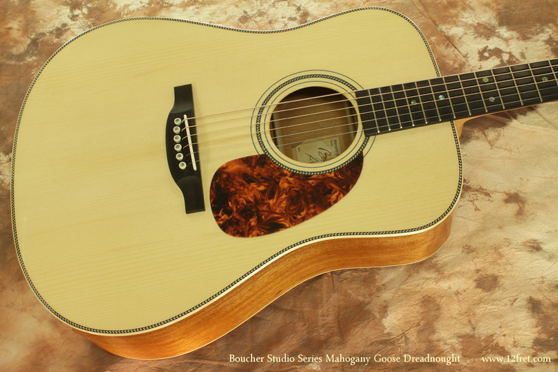 The Boucher Studio Series Mahogany Goose Dreadnought is a well balanced warm and woody flat top!