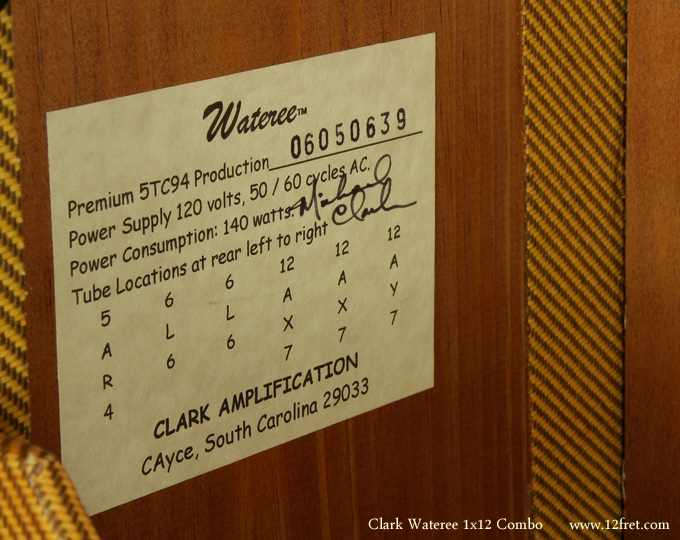 Michael Clark builds accurate reproductions of Marshall and Fender amplifiers, and is well respected for the very high quality of his hand-built products. The Michael Clark Wateree Combo amp is discontinued and very rare,