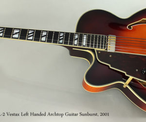 NO LONGER AVAILABLE:  2001 D'Angelico NYL-2 Vestax Left Handed Archtop Guitar Sunburst