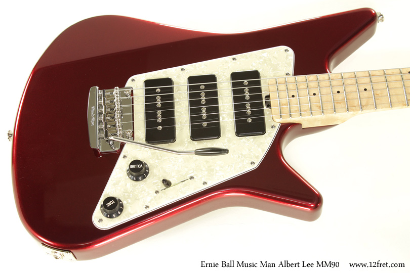 The Ernie Ball Music Man Albert Lee MM90 in candy apple red is one sweet looking and sounding guitar!