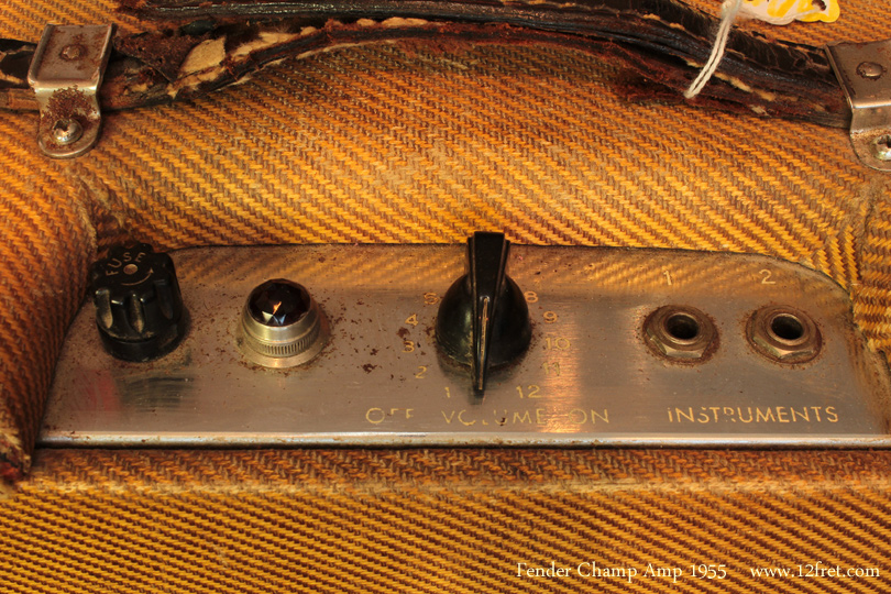 Here's a very cool 1955 Fender Champ Amplifier.    The Champ was introduced in 1948, when it represented a sizeable amount of power and volume, and discontinued in 1982, by which time it was completely overshadowed by stack-type amps with exponentially more power.