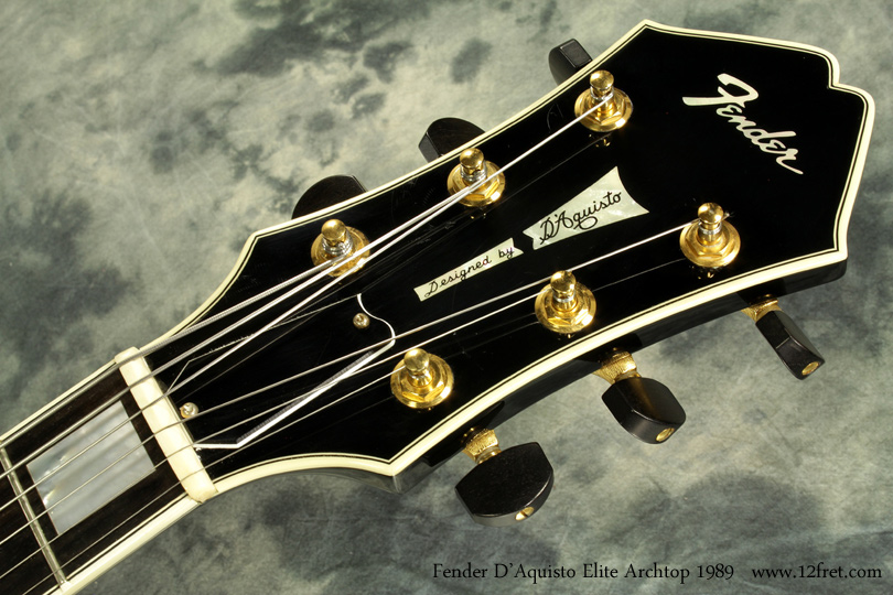 As the last of the legendary John D'Angelico's apprentices, James 'Jimmy' D'Aquisto produced some of the best, most sought after - and most expensive - archtop guitars ever made.   In a 1994 agreement with Fender, Fender  built D'Aquisto Elite archtops at their Terada plant in Japan.  These guitars were re-issued between 1989 and 1994.  This 1989 Black Fender DAquisto Elite Archtop is in pristine condition, and the black finish is quite rare.