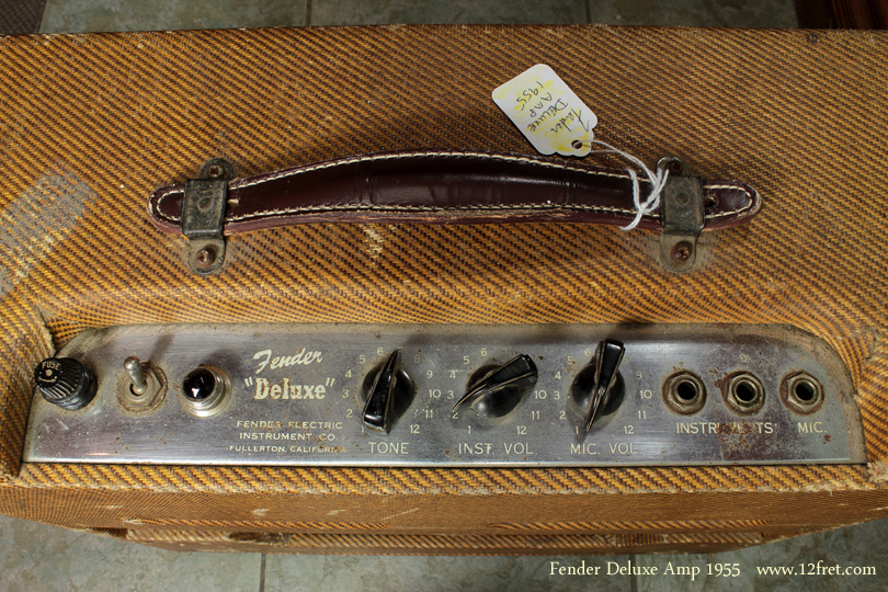 And here is a 1955 Tweed Fender Deluxe Amplifier!

Leo Fender built these amplifiers based on the 5E3 push-pull circuit.  and they have become a basic reference standard for guitar amplifier design.  Many 'boutique' and small-builder amplifiers are based closely on these 1950's Fender amps.