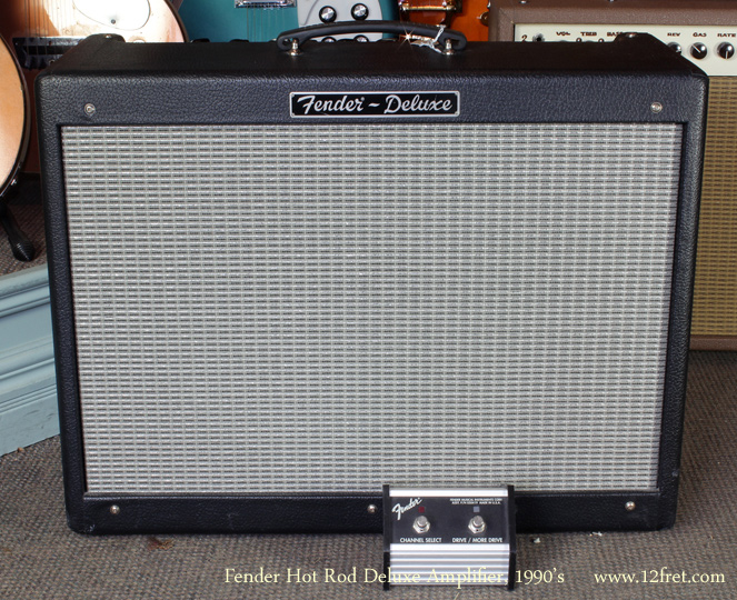 Introduced in 1996, the Hot Rod Deluxe updates the Fender Blues Deluxe amp, adding switchable gain levels to the amp's single channel.  This is a tube amp except for the rectifier and and reverb driver and recovery, which are solid state.