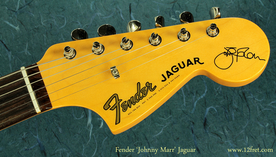 We've searched for some time for a Jaguar we were comfortable with, and Fender's new Johnny Marr version looks like it!    The Marr Jaguar is a little lower output, brighter and janglier than the traditional, full-vintage Jaguar - and the controls are friendlier!   It's just as comfortable as the original model, with a few other subtle improvements like nylon inserts in the bridge posts to help promote tuning stability, and Mustang style saddles rather than the original threaded-rod Jaguar saddles.