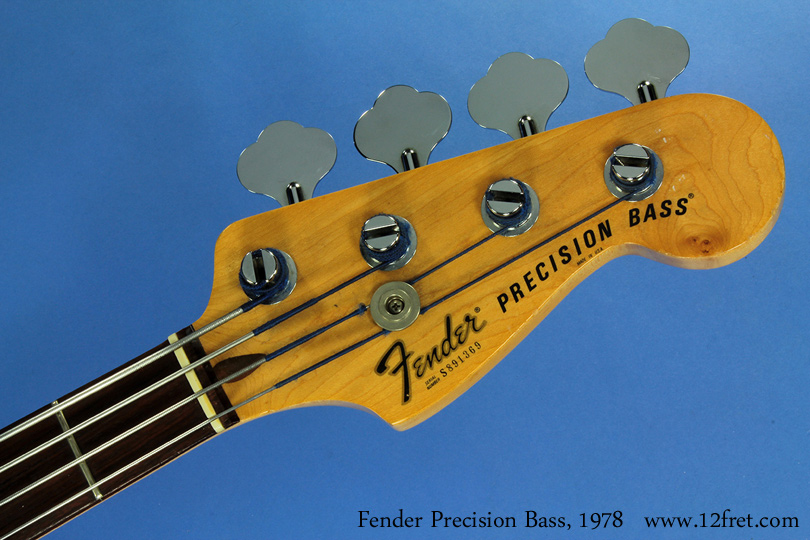 Here's an excellent condition Fender Precision Bass from 1978.   The P-Bass is likely the most recorded instrument in history, and its portability and potential for volume is heavily responsible for how music is now presented.  It's been produced without break since 1951 and has remained a standard throughout.