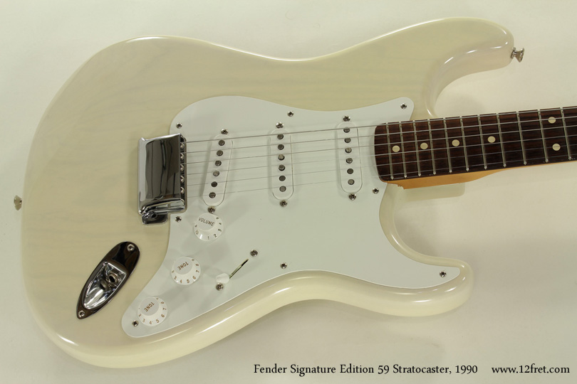 This has just arrived - a 1990 Fender Signature Edition 59 Stratocaster, in really great condition.    With all original hardware and very little wear, this reproduction of a 1959 model is a great deal.