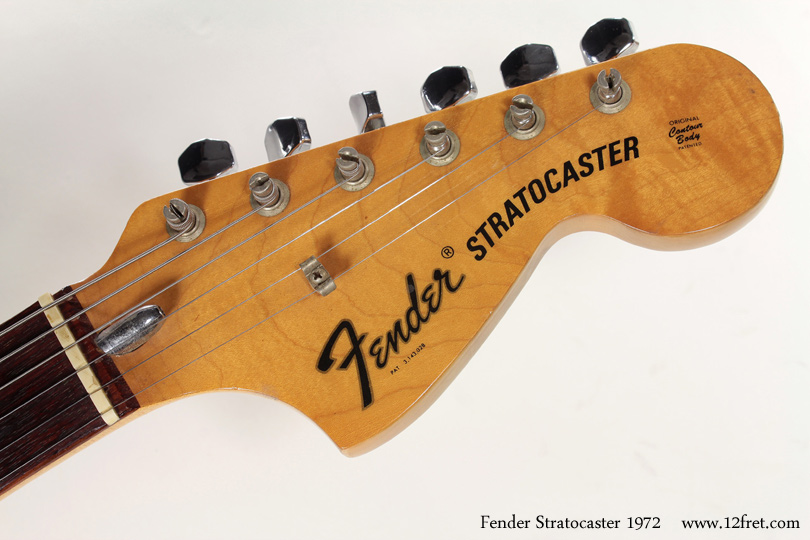 Here's a treat - a 1972 Sunburst Fender Stratocaster in really nice condition. The Stratocaster has been an extremely popular guitar since its introduction in 1954, and has since never gone out of production.  It's appeared in pretty much all music styles and the design has been copied and modified by countless other builders.