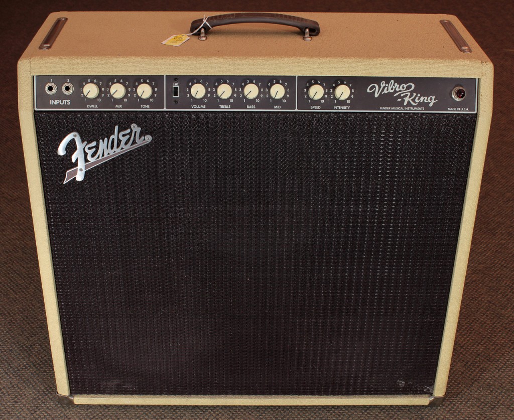 From the Fender Custom Shop, here is a Fender CSR4 Vibro King amplifier.    The date is unknown - production started in 1994, but the manual with the amp has a copyright date of 2002.