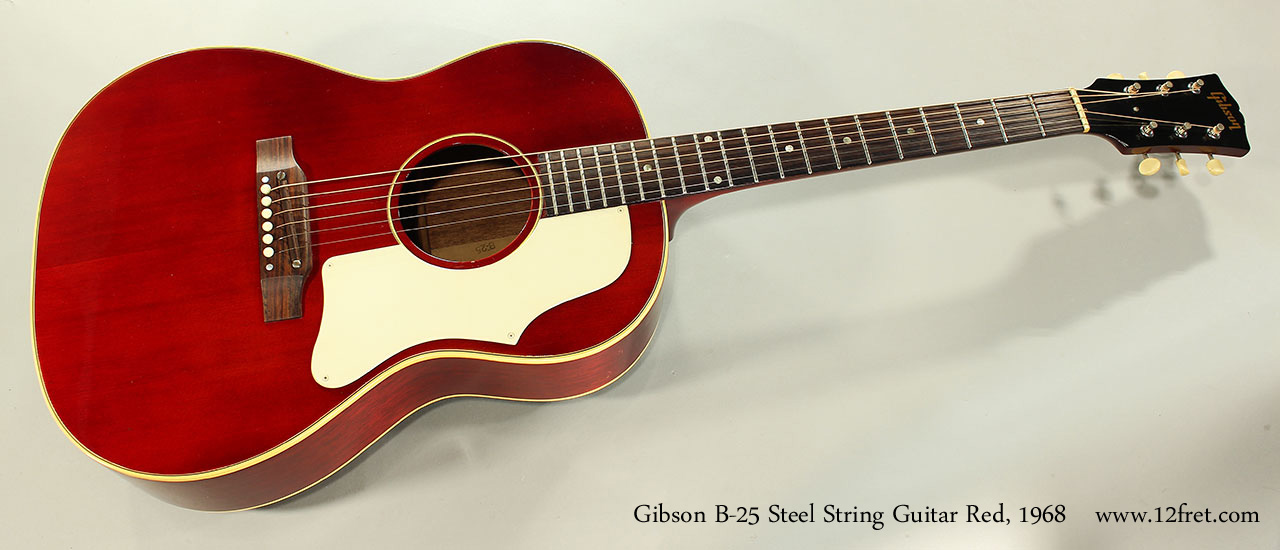 1968 Gibson B-25 Steel String Guitar Red | www.12fret.com