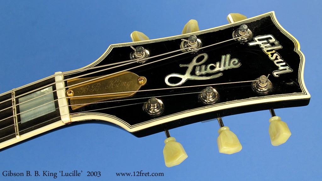 The Gibson B. B.  King Lucille guitar was built to address the stage requirements of one of Blues music's most popular artists.   Based on the ES-355, it is Semi-hollow to provide resonance and the distinctive rounded tone, but sealed to provide feedback rejection.  This example is in good playing condition and is ready for many more years of work.