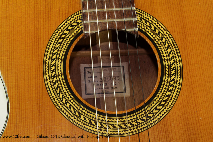 In the early 1960's, Gibson - like other manufacturers - responded to the change in markets caused by the folk boom.  These instruments, like the Gibson C-1e Classical were not really meant to be strictly traditional classical guitars - they were meant to play softer folk styles, often with a pick.