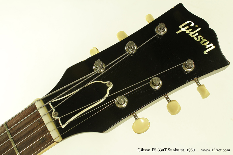 This 1960 Gibson ES-330T Thinline Archtop Guitar is in excellent all-original condition, with no real marks or wear.  As t the 'T' model, it's unusual in having one pickup - mounted in the center position rather than in the neck or bridge positions.