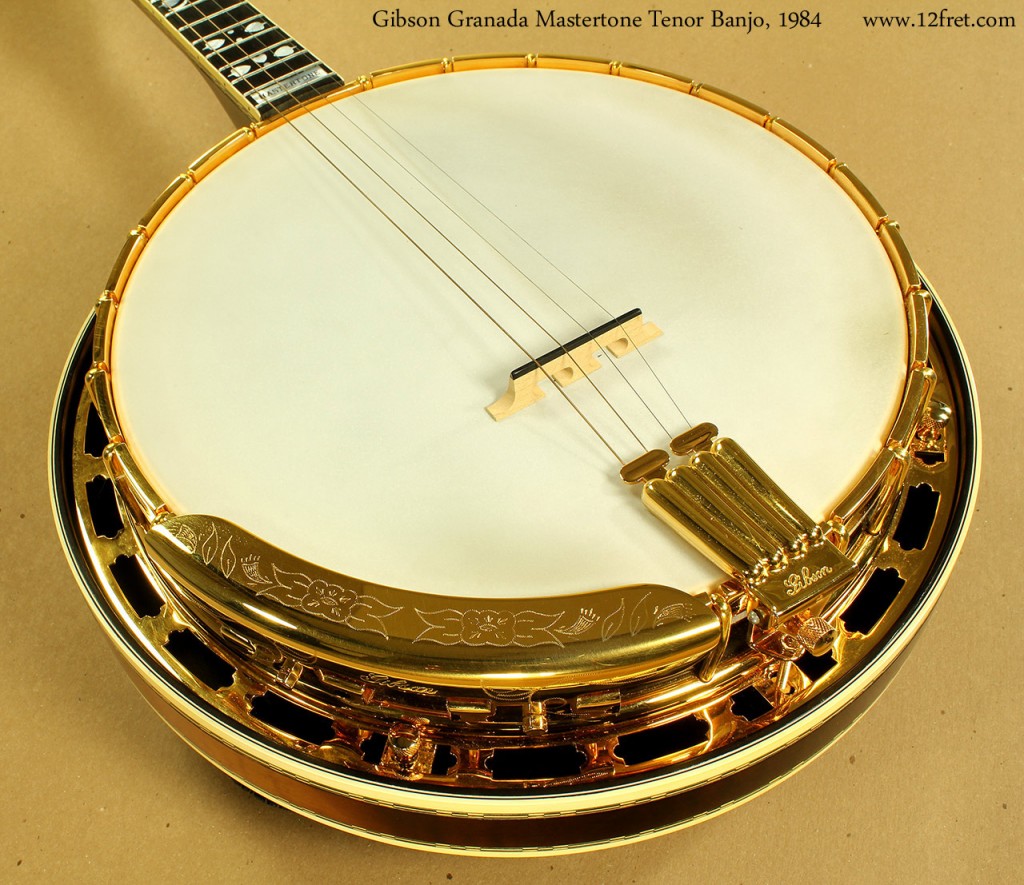 In excellent condition, here's a Gibson Granada Mastertone Tenor banjo from 1984!  The gold plating shows hardly any wear.