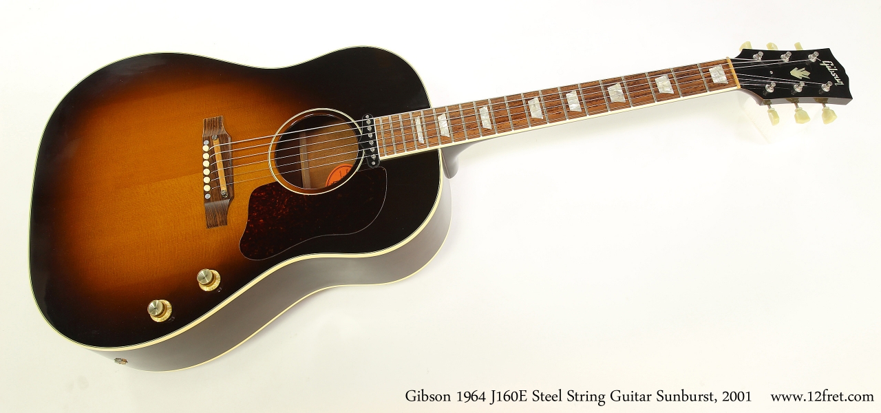 Gibson 1964 J160E Steel String Guitar Sunburst, 2001 | www.12fret.com