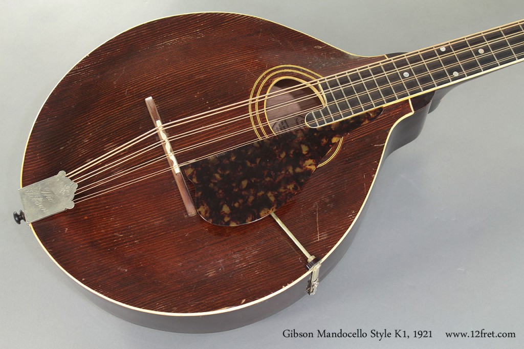 The Gibson Mandocello was built between 1902 and 1943, as the Style K1. The Style K2 was built from 1902 to 1922, and was basically a dressed-up version of the K1.