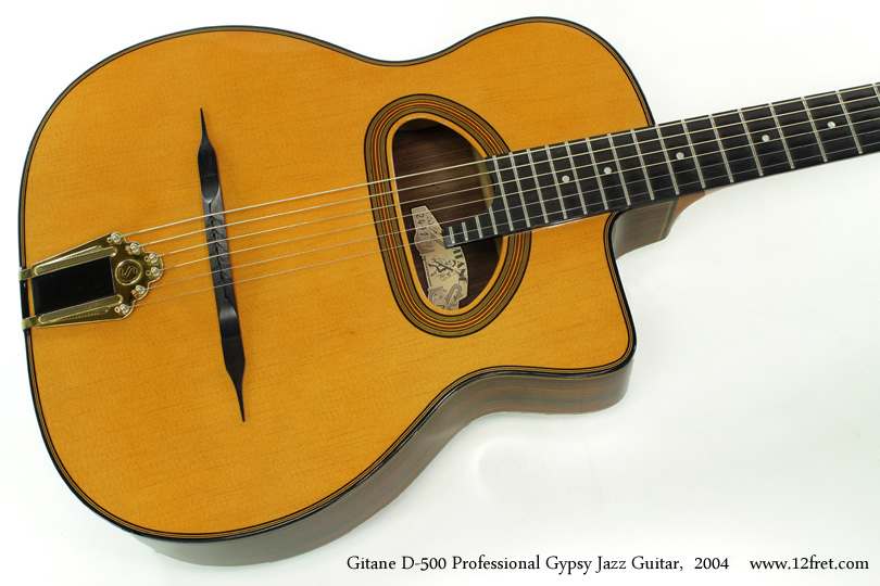 The Saga company has been producing an excellent version of the Selmer concept under the 'Gitane' name for some time.   This fine 2004 Gitane D-500 Professional Gypsy Jazz Guitar is a wonderful example of the Grand Bouche design, is in great shape and is really entertaining to play.