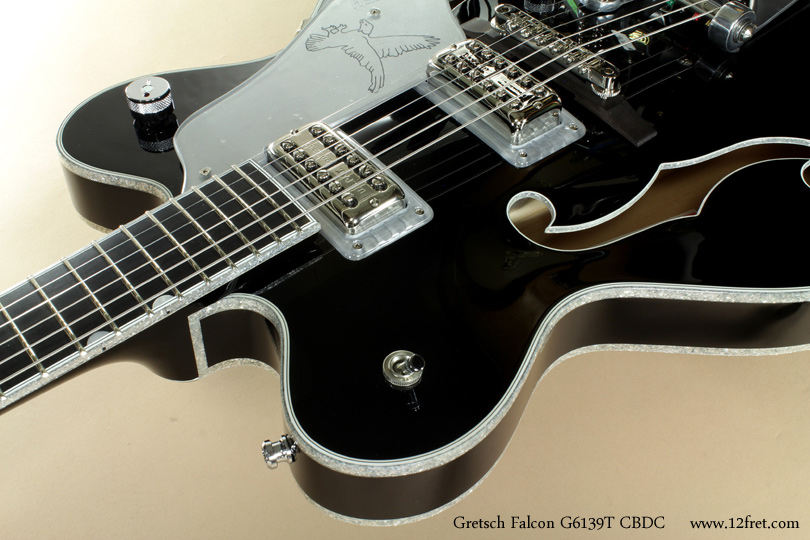 Brand new and very cool! This is the new Gretsch Falcon G6139T CBDC. 

At 16 inches across, it's one inch smaller than the Double Cut, and it has what Chet always wanted - a spruce center block to reduce feedback and increase sustain and note to note separation.