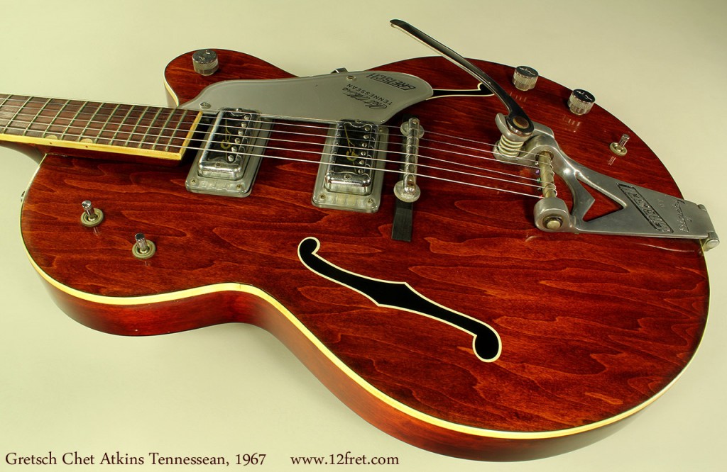 The Gretsch Chet Atkins Tennessean, model 6119, was built from 1958 to 1980 as a lower-cost alternative to the Country Gentleman. and while it has always been a single cutaway guitar, in 1961 it thinned down about half an inch to its present profile.