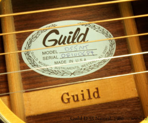 1980 Guild D-55 NT Natural Dreadnought (consignment)  SOLD