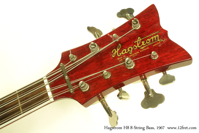 This 1967 Hagstrom H8 8-String Bass is a good example of what the company was producing at the time.  The angular and somewhat asymmetrical shape are clearly influenced by American instruments, including the Gibson SG and Fender Stratocaster