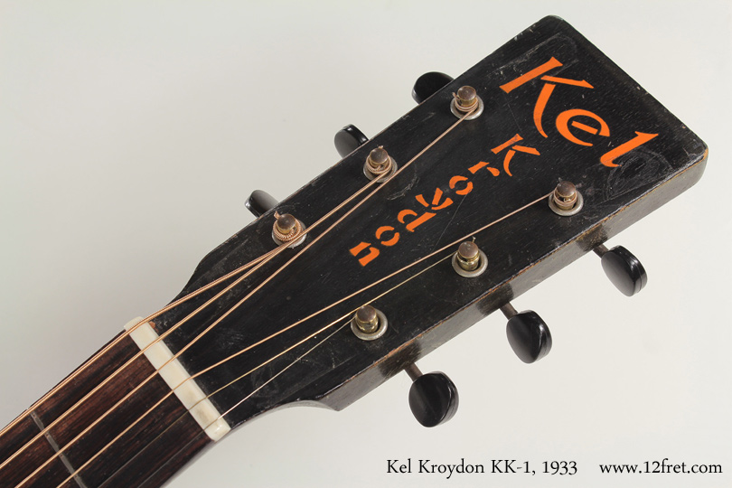 This is a 1933 Kel Kroydon KK-1 steel string guitar.   Kel Kroyden instruments -- including guitars, banjos and mandolins -- were made by Gibson and sold in department stores.  This was all in an ongoing effort to increase their sales with lower-cost instruments without diluting the value of the Gibson name, or alienating Gibson dealers.