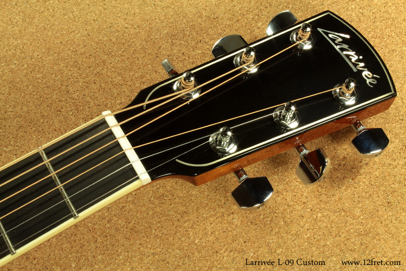 Here's a Larrivee L09 Custom Shop.  Imagine my excitement upon getting an email from Larrivee with photos of some highly figured Indian rosewood sets that they had available.