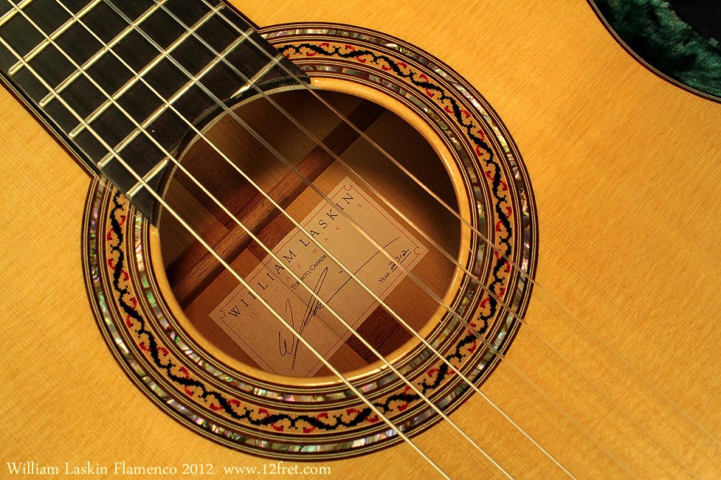 rom William Laskin, This is a brand new Flamenco instrument, specifically made for Jesse Cook. Jesse Cook has played a Laskin Flamenco Negra in performance for many years.This on-going collaboration with Jesse inspired Grit to build Jesse another guitar; after years of dreaming about getting a Flamenco Blanca Laskin into Jesse’s hands, Grit finally managed to find the time to build one.