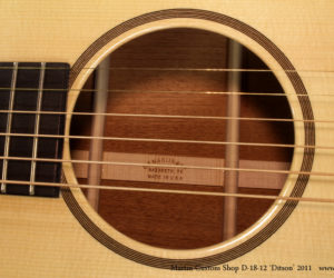 (Discontinued) Martin Custom Shop D18-12 Ditson, 2011