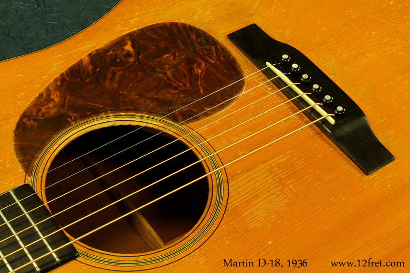 This is a very interesting example of a Martin D-18 from 1936.   It's an infrequent event for 1930's D series Martins to come up for sale, so it's always a pleasure to get one in.