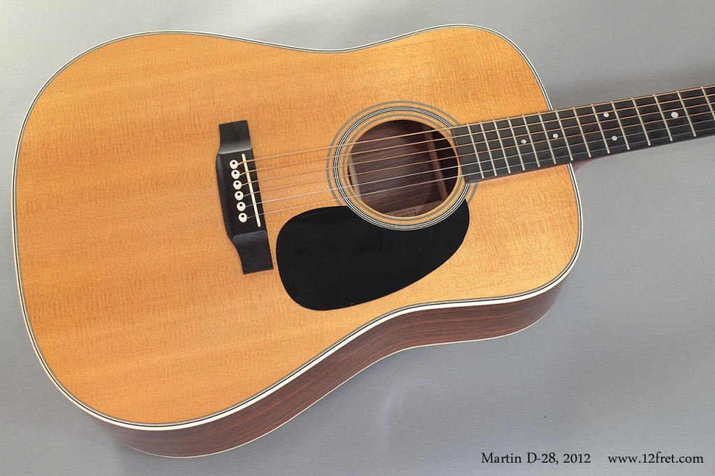 The Martin Dreadnought has been in regular production since its re-introduction in 1931, as a revival of the pre-1920 Ditson  models.   First listed as the D-1 and D-2, these models had 12-fret necks like the Ditsons.   The D-1 combined a spruce top with mahogany for the back and sides, and the D-2 spruce and rosewood.    In 1934, these models were rebuilt with 14-fret necks and became the Martin D-18 and Martin D-28.