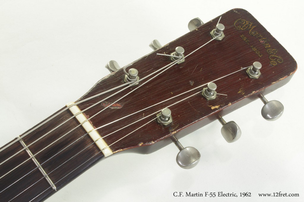 Here's a rarity:  A 1962 Martin F-55 Electric in good condition.   This instrument appears to be complete and all original with the possible exception of the bridge.  It plays quite well, with some fretwear.