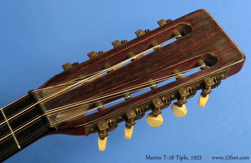 Tiples were popular in the early part of the 20th century, into the 1930's.   This example, adapted from the South American instrument, is 17