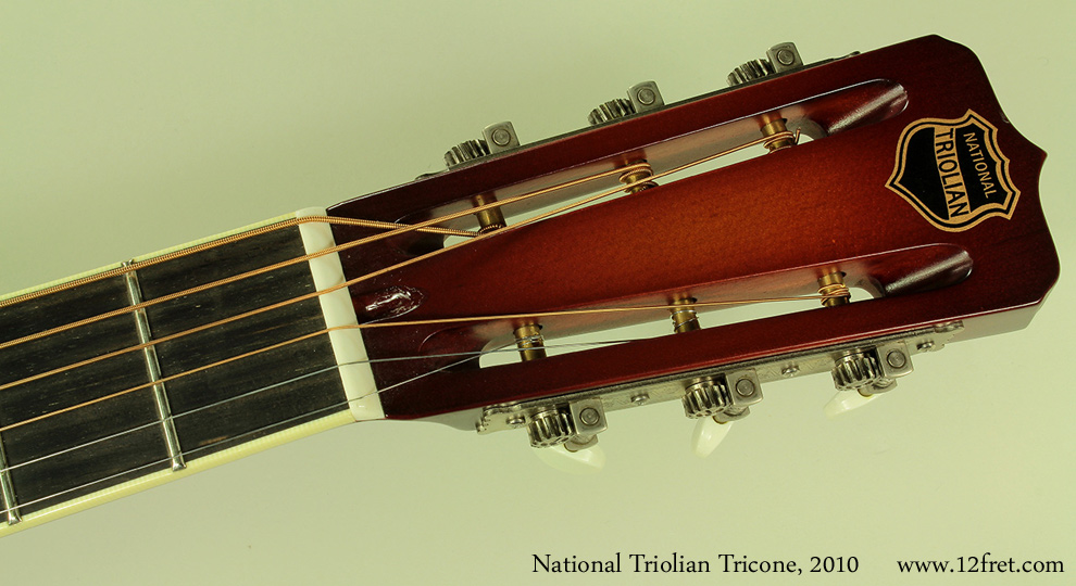 Here's a find - a National Triolian Tricone, 12-fret neck, from 2010 in excellent condition.   The Triolian was historically always a 12-frret model, but National now makes it in 14-fret (and baritone!) models too. 

This example from 2010 is in great shape with only a few small scuffs on an edge or two.  A very good deal for an outstanding instrument!
