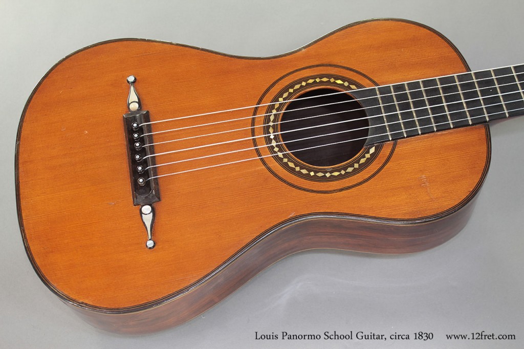 Louis Panormo was the most successful of all nineteenth-century London guitar makers. His clients included Trinidad Huerta Madame Pratten and probably Fernando Sor. He built guitars from 1822 to around 1855 when his nephew took over the business.
