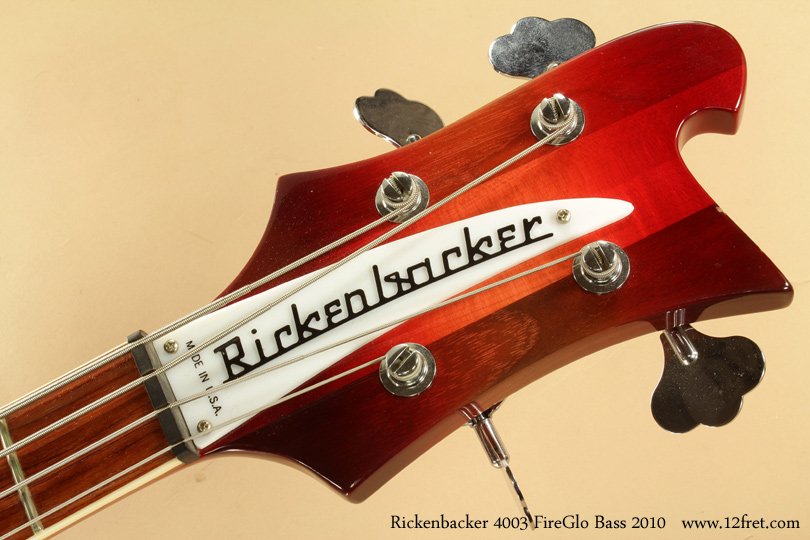 Here's a lovely, near mint 2010 FireGlo Rickenbacker 4003 Bass.     The 4003 Bass is the successor to the 4001, which it finally fully replaced in 1986.  

Visually, the differences between the 4001 and 4003 are subtle.  However, the 4003 sports a different truss rod system with adjusters at either end of the neck, and updated wiring.