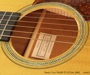 2002 Santa Cruz Model D 12-Fret Dreadnought (consignment) No Longer Available