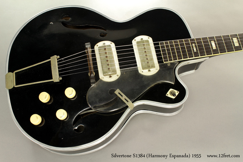 This is seriously cool - a 1955 Silvertone S1384 Archtop Guitar. This guitar is virtually identical to the 1955 Harmony Espanada model, with the difference being the branding logos.