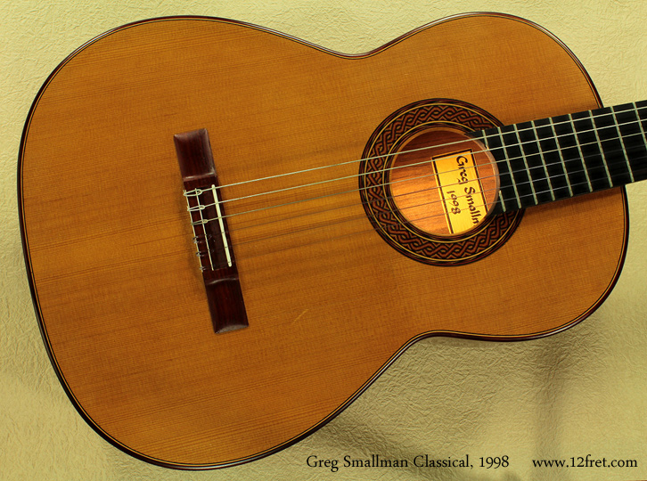 Greg Smallman builds top-drawer, professional concert grade yet not strictly traditional, classical guitars in Australia. This 1998 Smallman Classical  model was built in Glen Innes, New South Wales; since then they've relocated near Esperance, Western Australia.

The construction, while not 'standard', is impeccable and produces a in instrument that is really quite loud and projects very well while maintaining tonal balance, fullness and warmth.   

Since 2002, Smallman has brought his sons fully into the business and the label now reads 