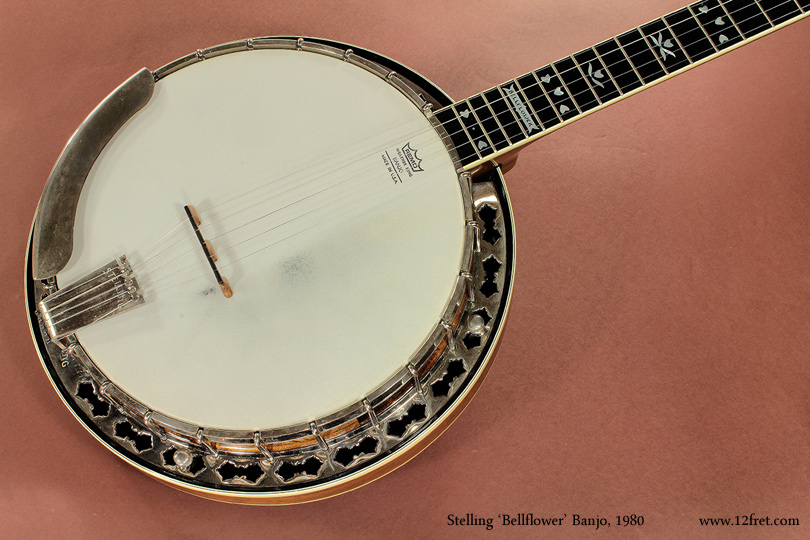 Here is a near-perfect Stelling Bellflower banjo from 1980.   This walnut model is in excellent condition and a great value - they are around $4000 new!
