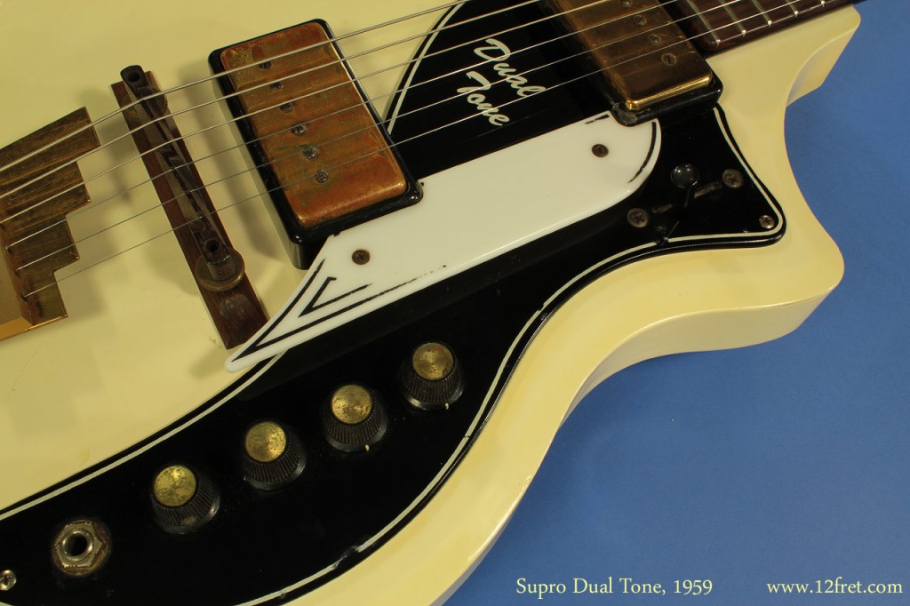 Supro guitars and amps were made by Valco, as one of a range of brand names including Oahi, National, and Airline. This great-condition 1959 example has been refretted but is otherwise original and is in great playing order.