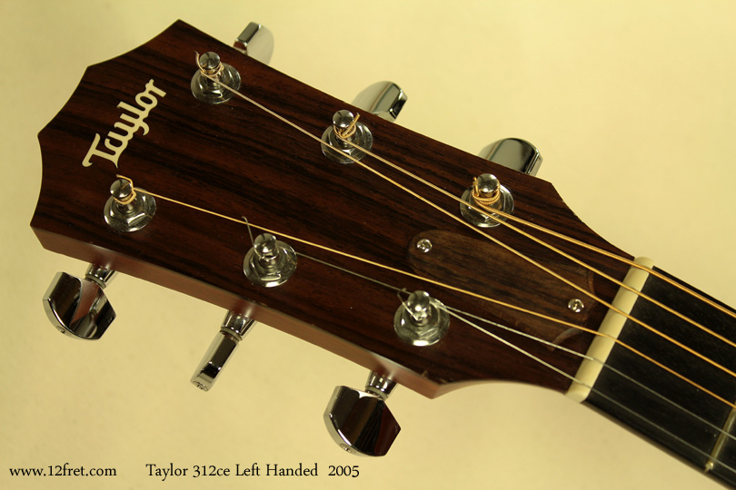 This 2005 Taylor 312ce Left Handed Steel String Acoustic guitar is in great condition.  The Sapele back and sides share a lot of tonal characteristics with mahogany, and have a strong visual similarity as well.